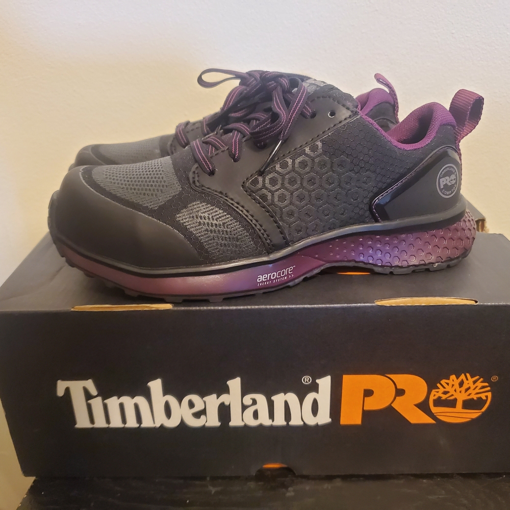 Timberland PRO Black and Purple Athletic Shoes with Durable Grip